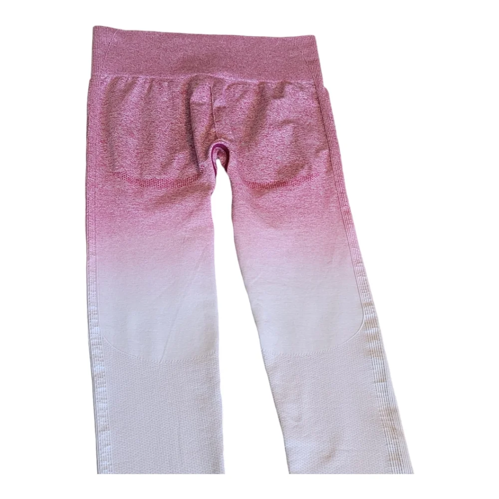 Gymshark Ombre Seamless High Rise Leggings Chalk Pink Beet Contour Leggings S